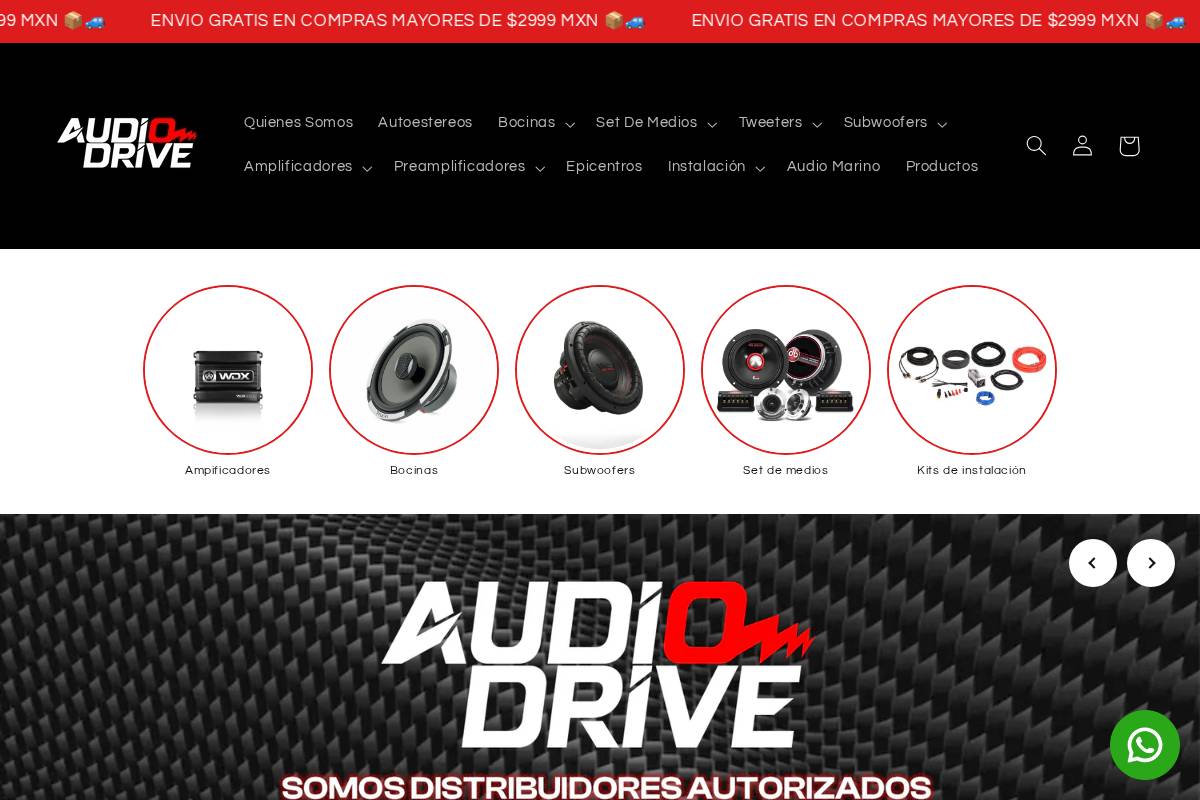 audiodriveonline.com homepage screenshot
