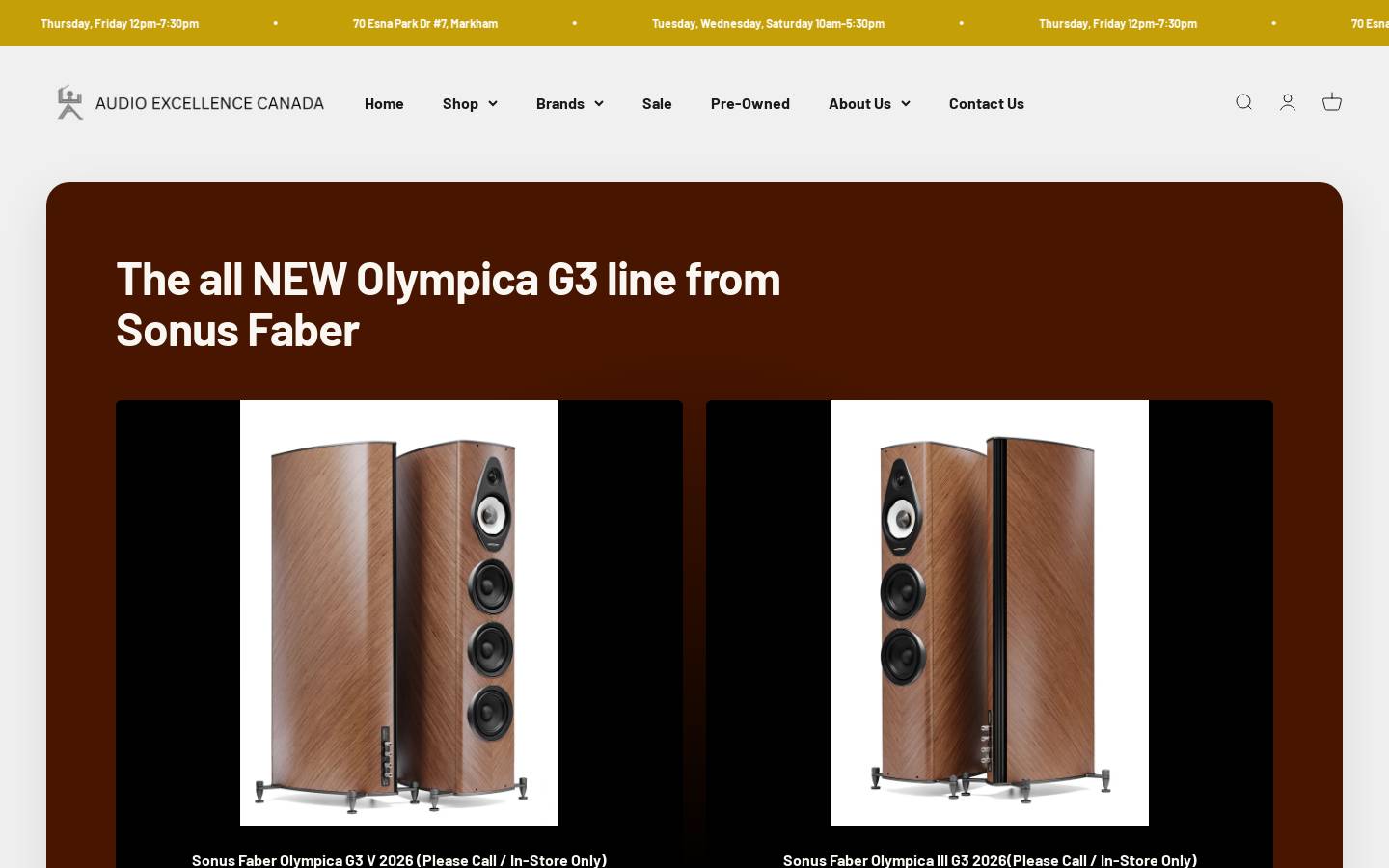 audioexcellence.ca homepage screenshot