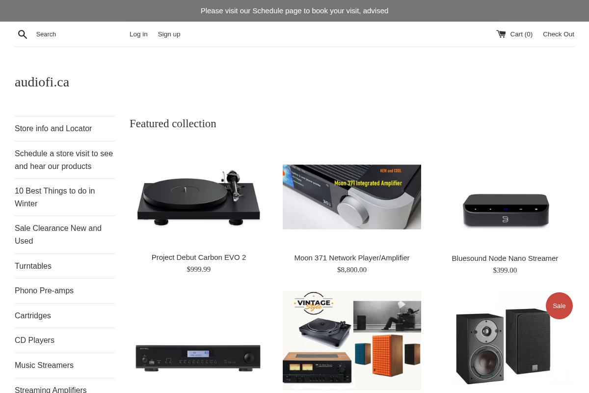 audiofi.ca homepage screenshot