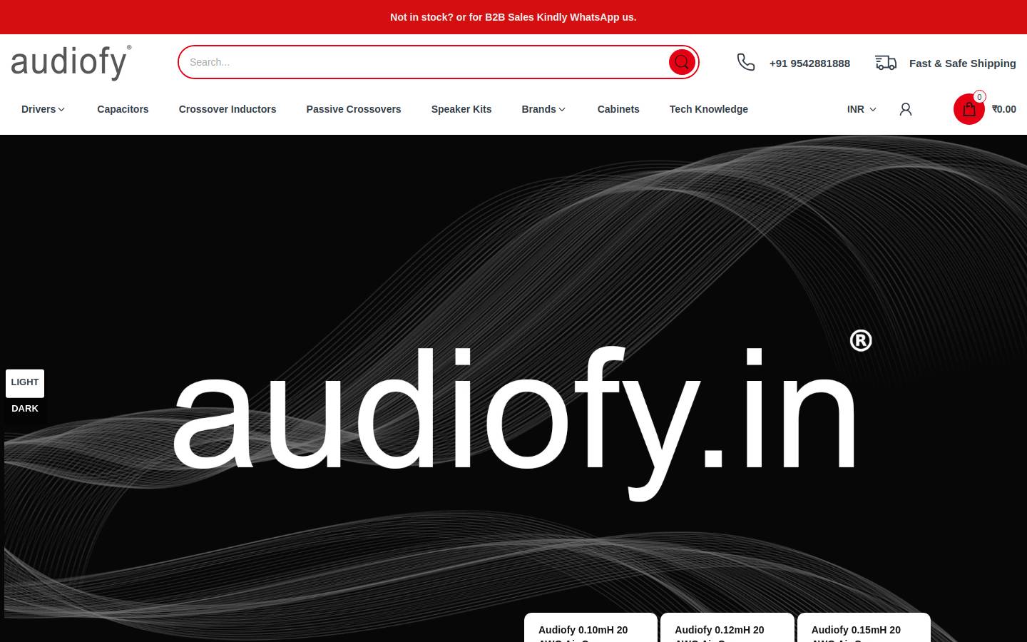 audiofy.in homepage screenshot