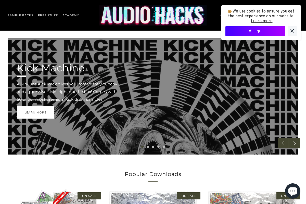 audiohacks.store homepage screenshot