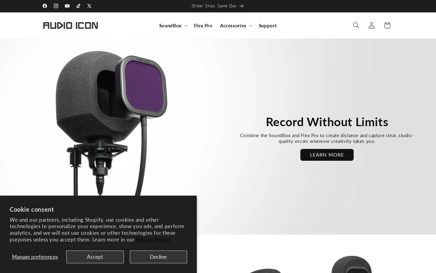 audioicon.com homepage screenshot