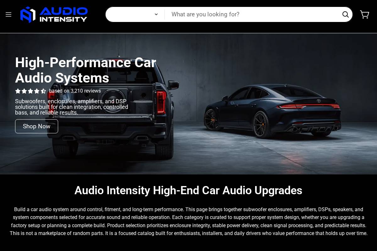 audiointensity.com homepage screenshot