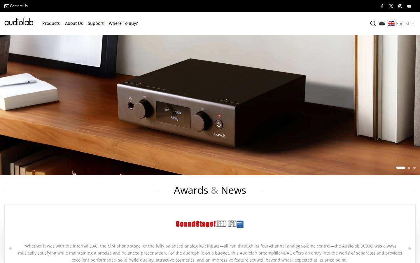 Audiolab homepage screenshot