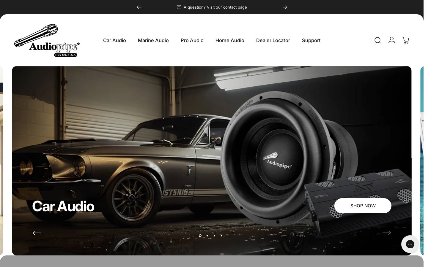 audiopipe.com homepage screenshot