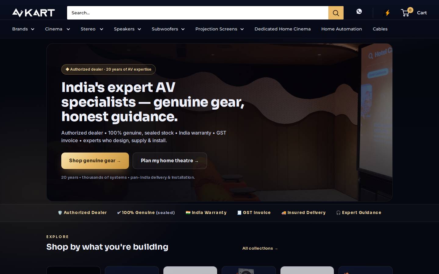audiovisualkart.com homepage screenshot