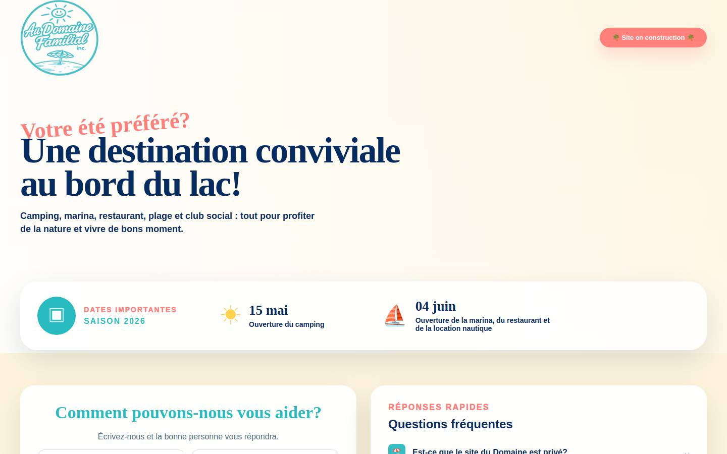 audomainefamilial.com homepage screenshot