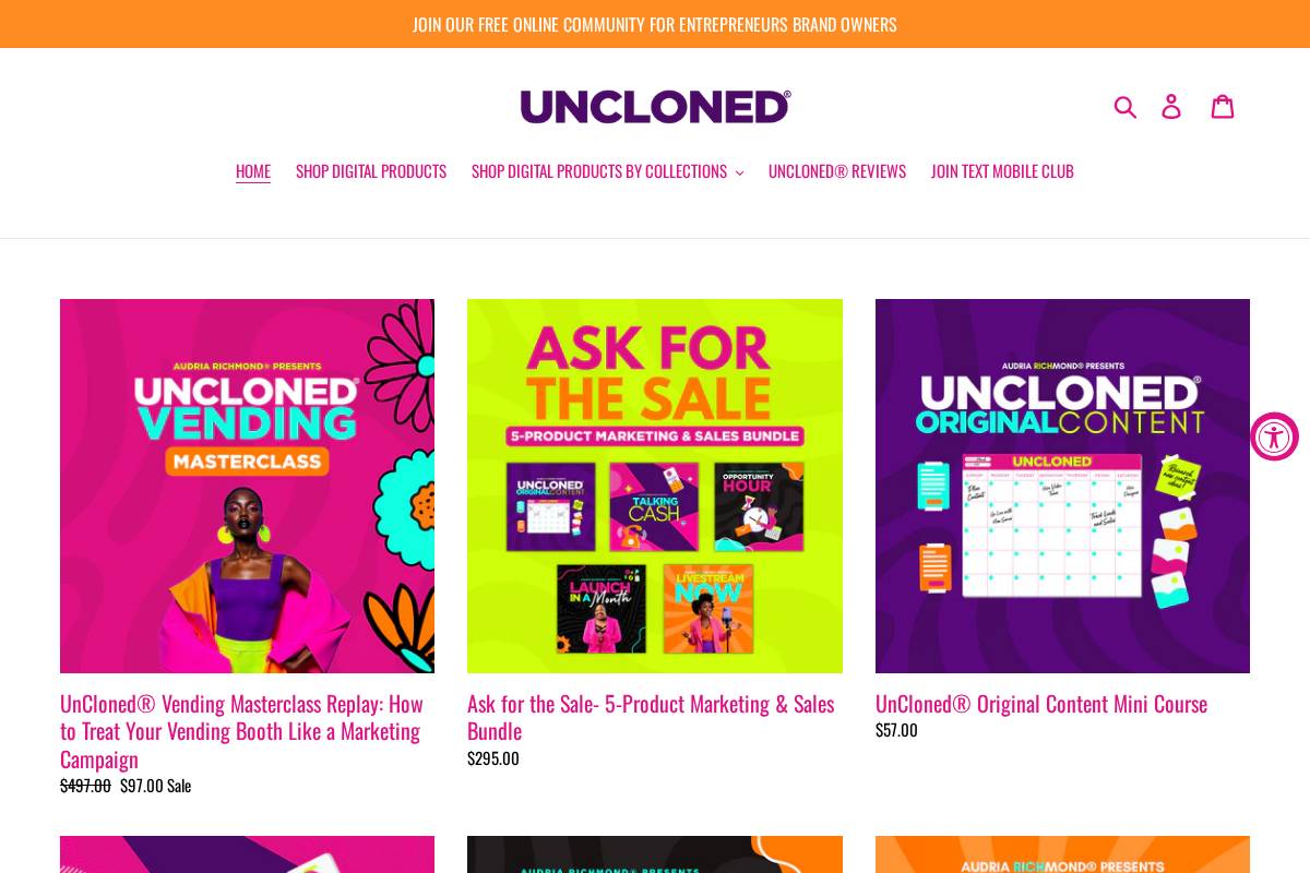 audriarichmond.shop homepage screenshot