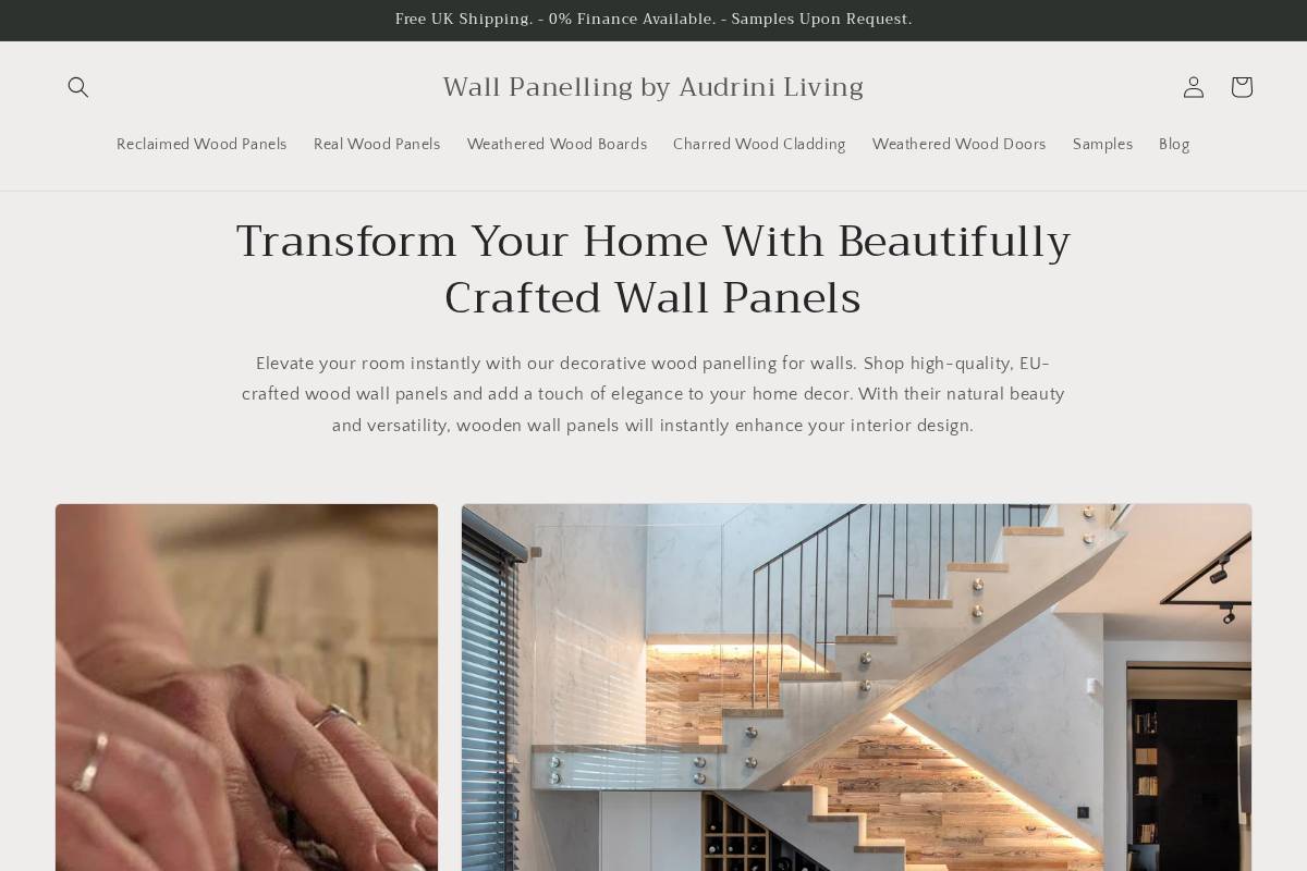 AudriniLiving homepage screenshot