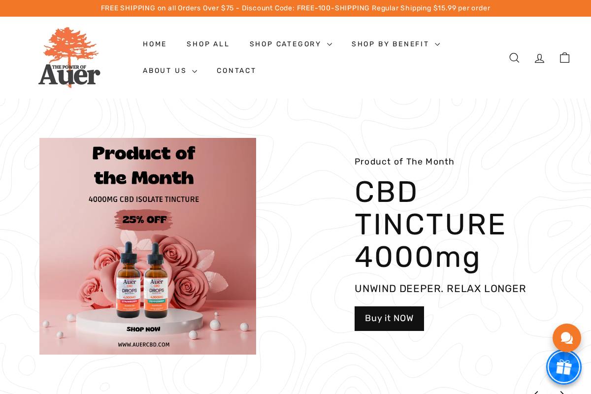 auercbd.com homepage screenshot