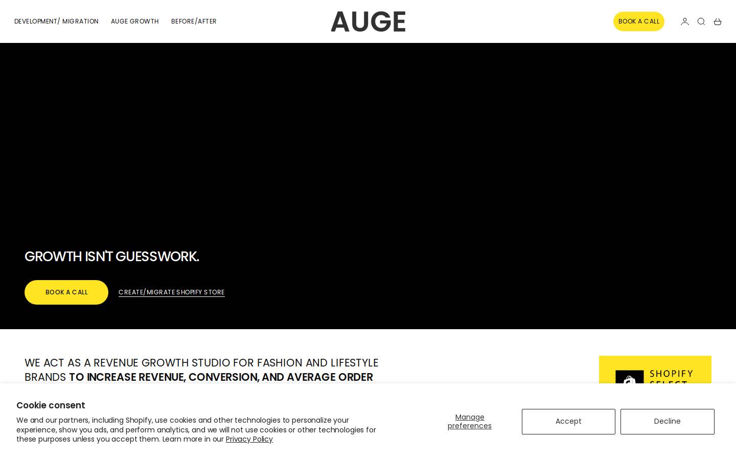 augeagency.com homepage screenshot