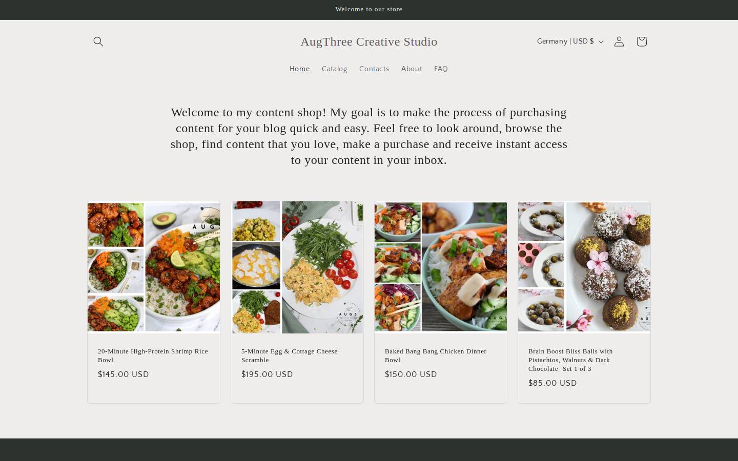 augthreecreativestudio.com homepage screenshot