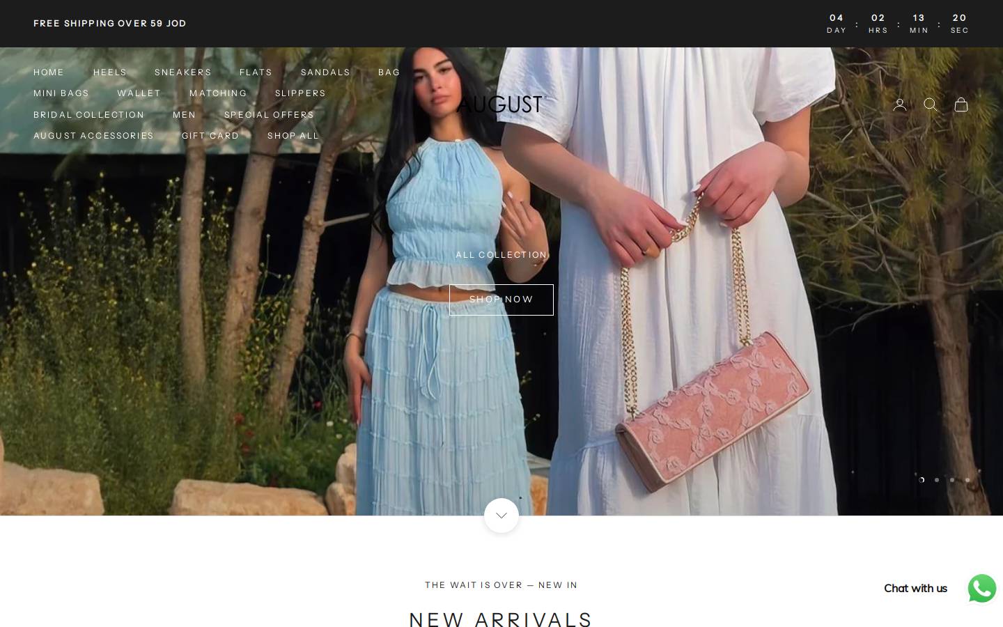 august-shoes.com homepage screenshot