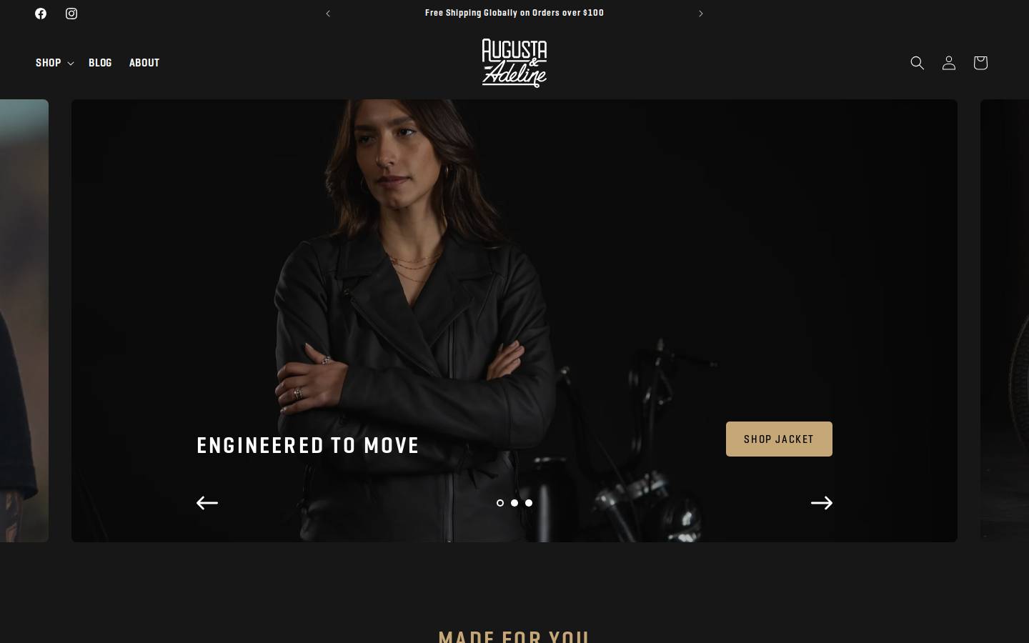 augustaandadeline.com homepage screenshot