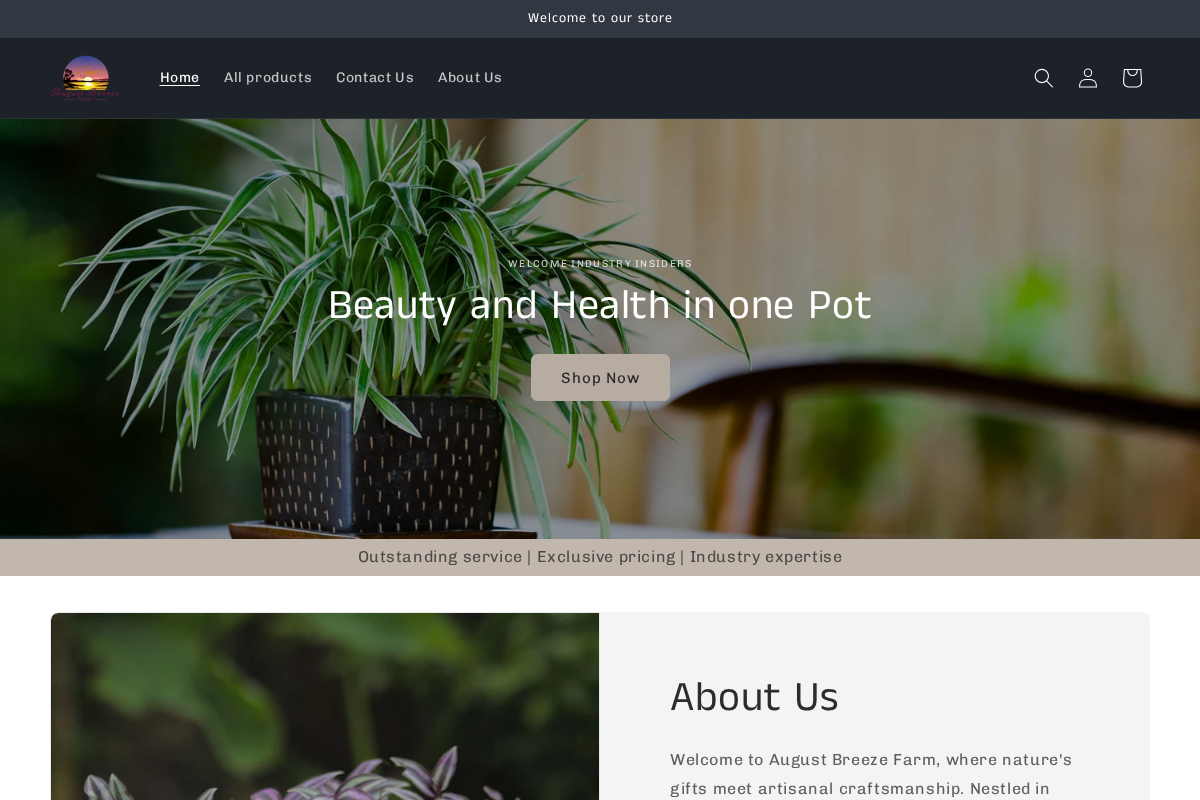 augustbreezefarm.com homepage screenshot