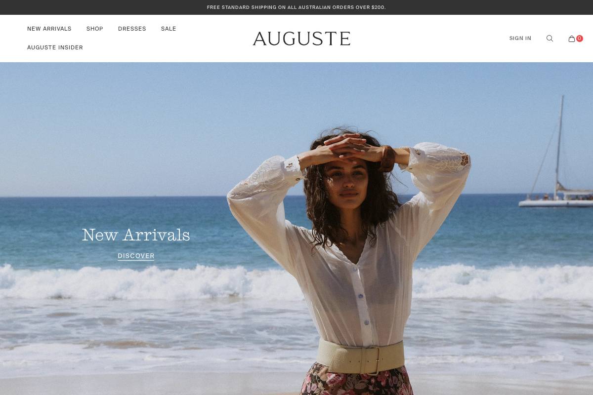 Auguste The Label homepage screenshot