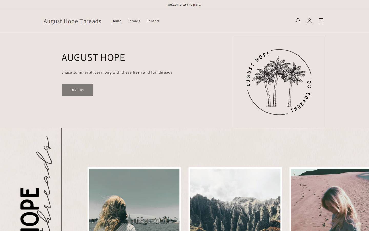 augusthopethreads.com homepage screenshot