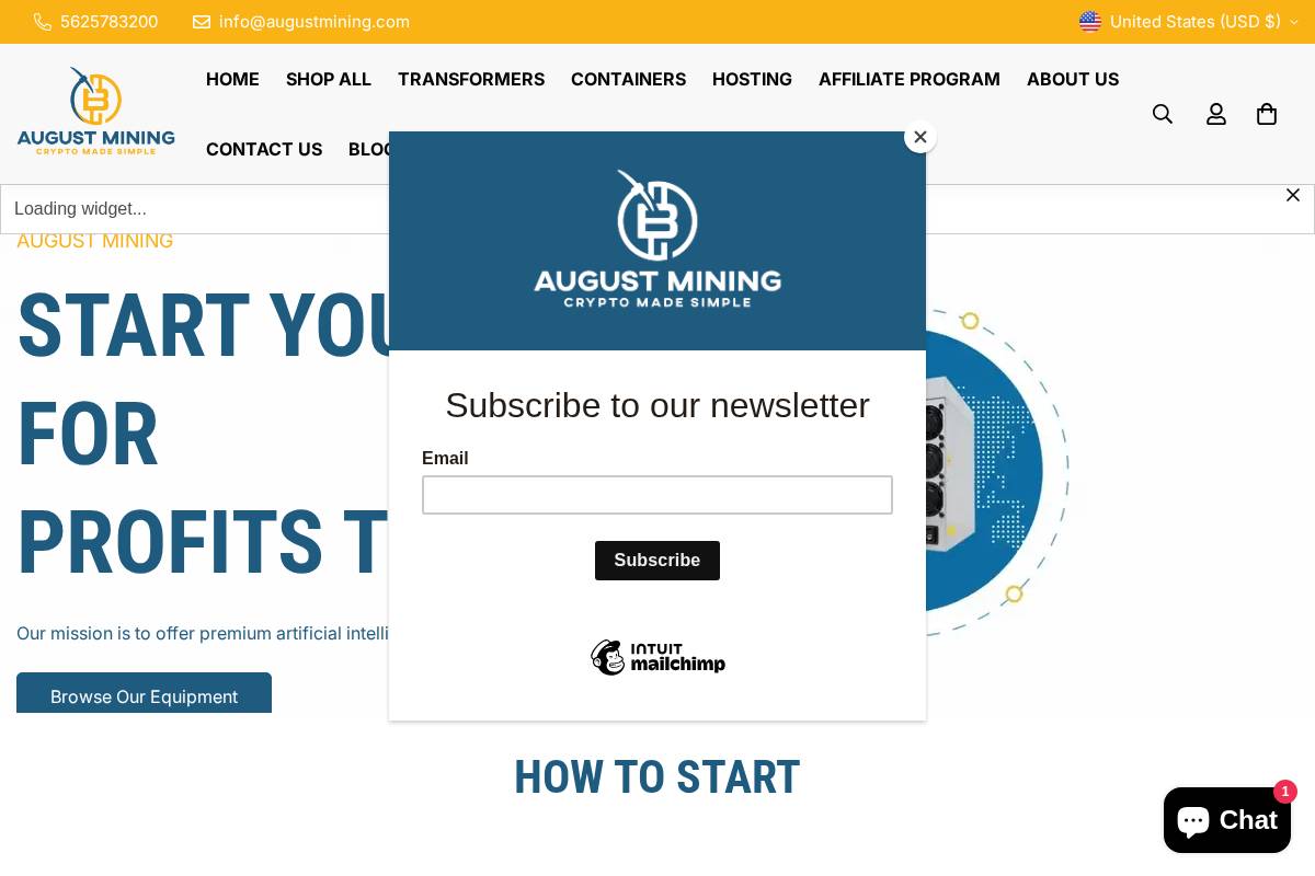 augustmining.com homepage screenshot