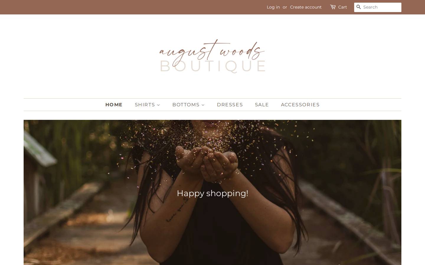 augustwoodsboutique.com homepage screenshot