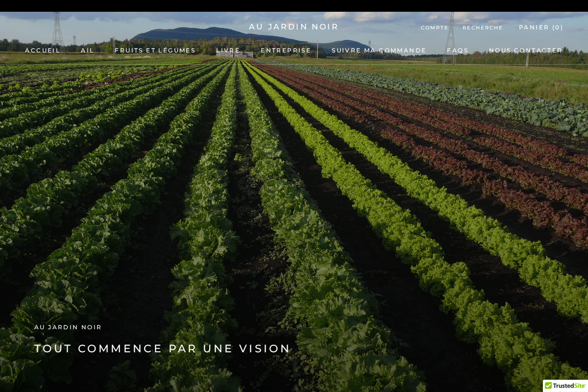 Au Jardin Noir homepage screenshot