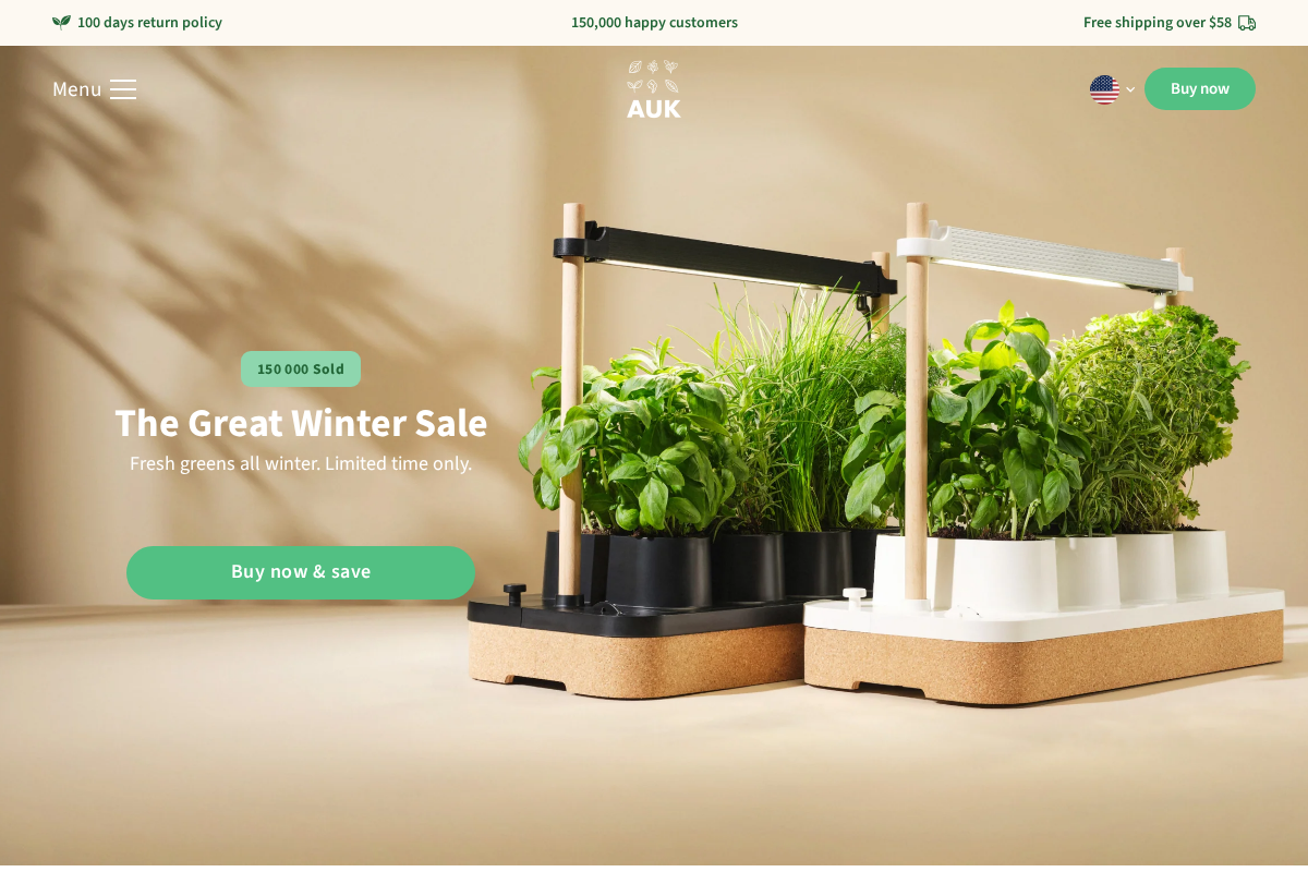 AUK homepage screenshot