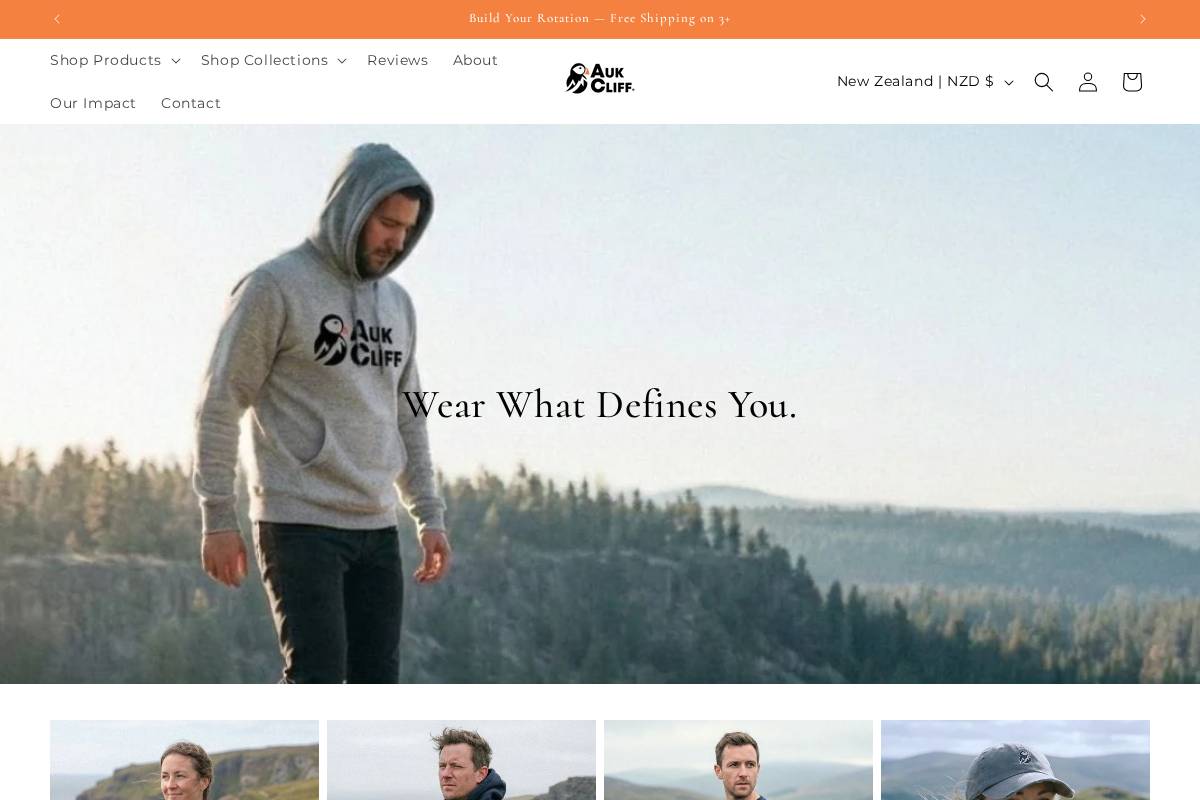 Aukcliff homepage screenshot