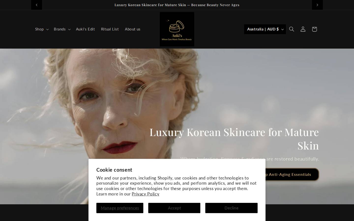 aukis.com.au homepage screenshot