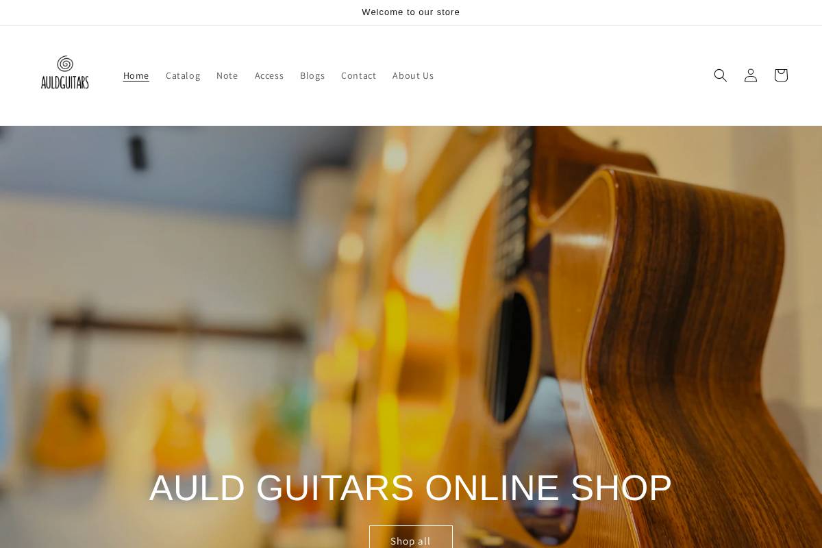 auldguitars.com homepage screenshot