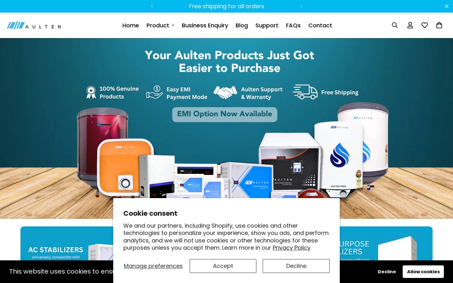 aulten.shop homepage screenshot