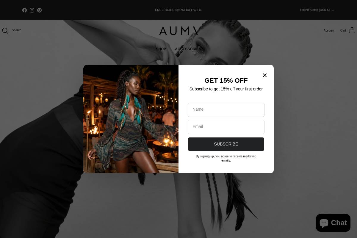 aumi.co homepage screenshot
