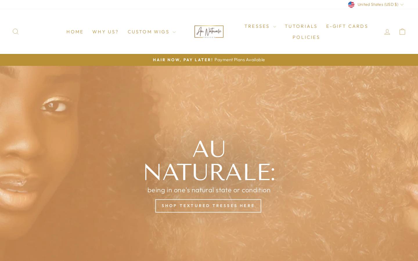 aunaturaletresses.com homepage screenshot