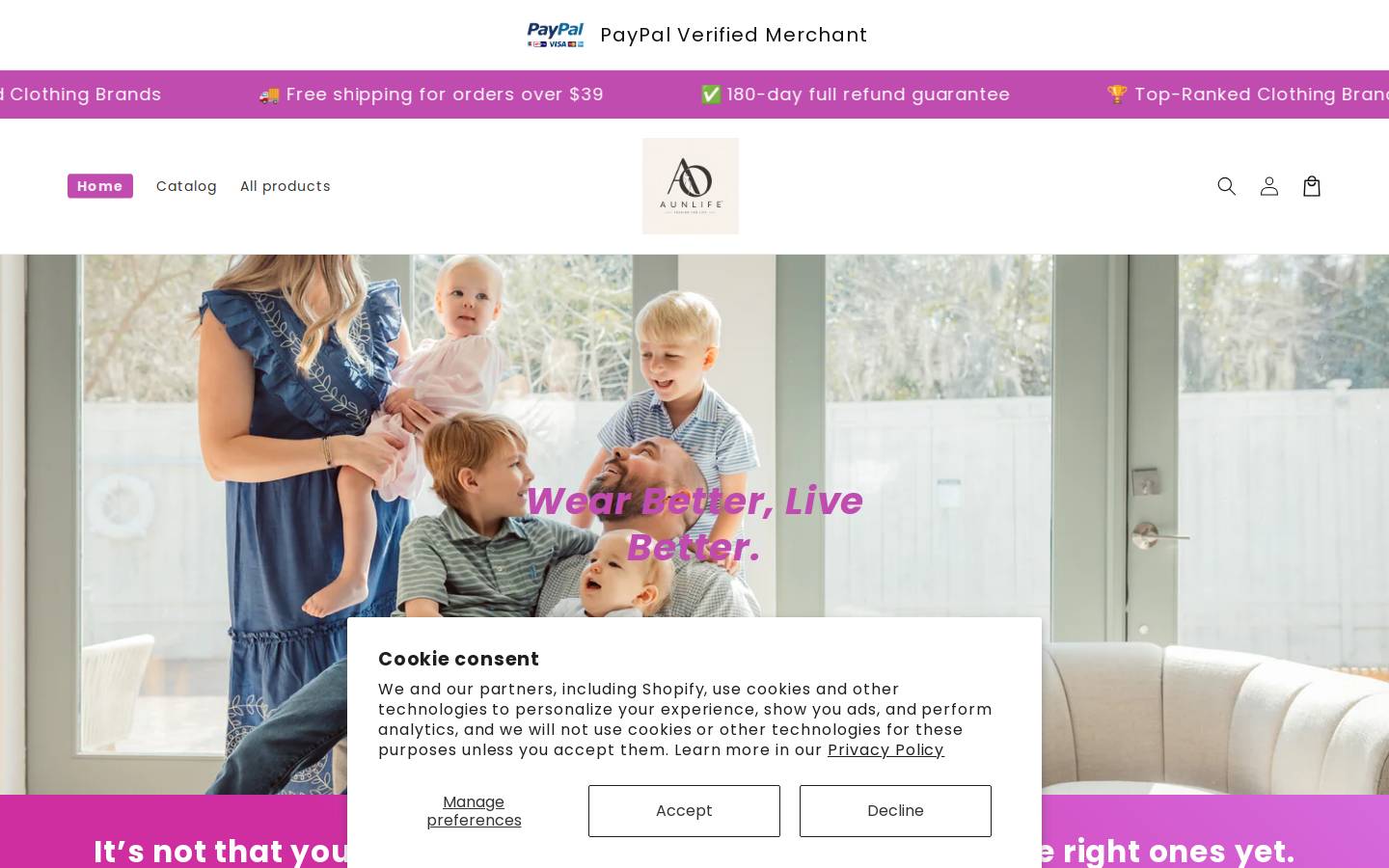 aunlife.com homepage screenshot