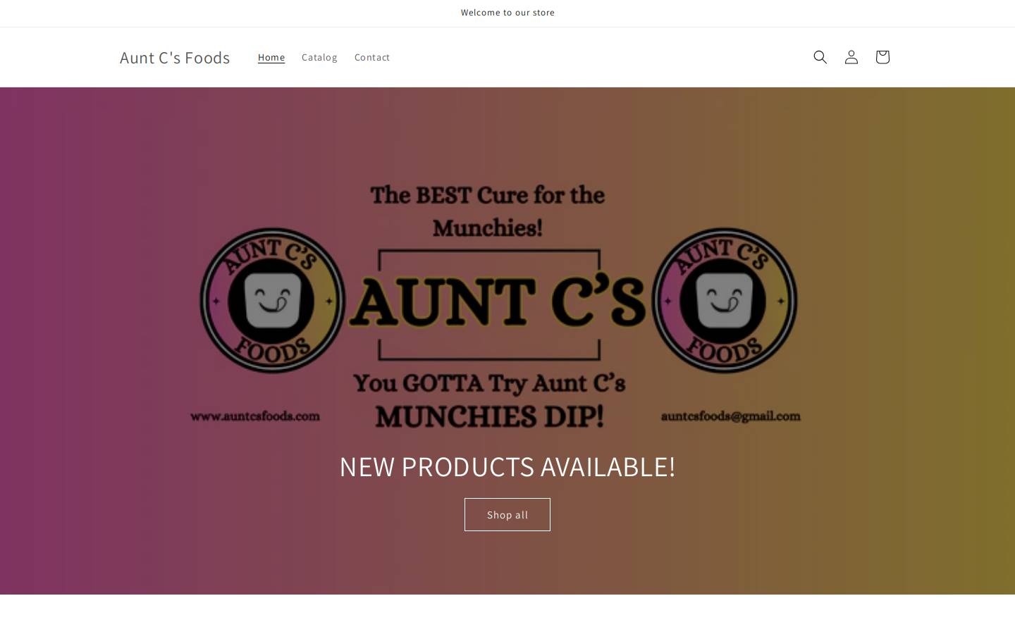 auntcsfoods.com homepage screenshot