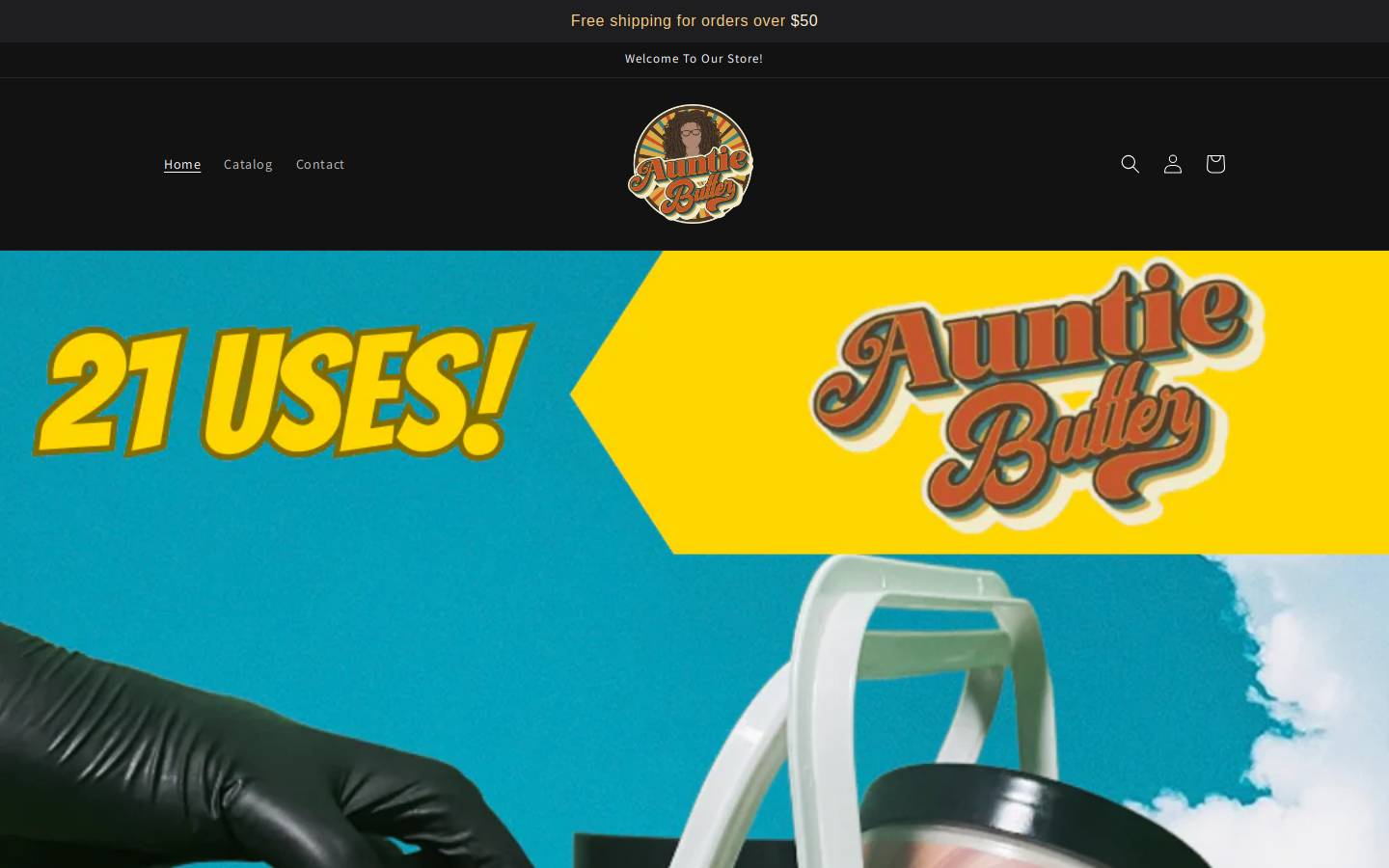 auntiebutter.com homepage screenshot