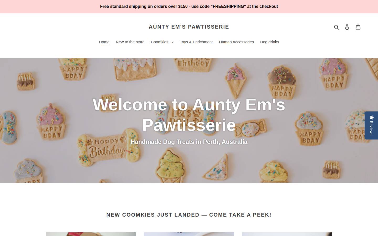 auntyems.com.au homepage screenshot