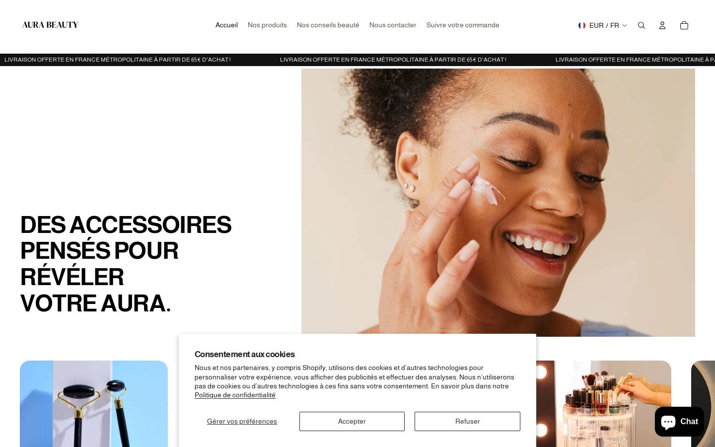 aura-beauty.fr homepage screenshot