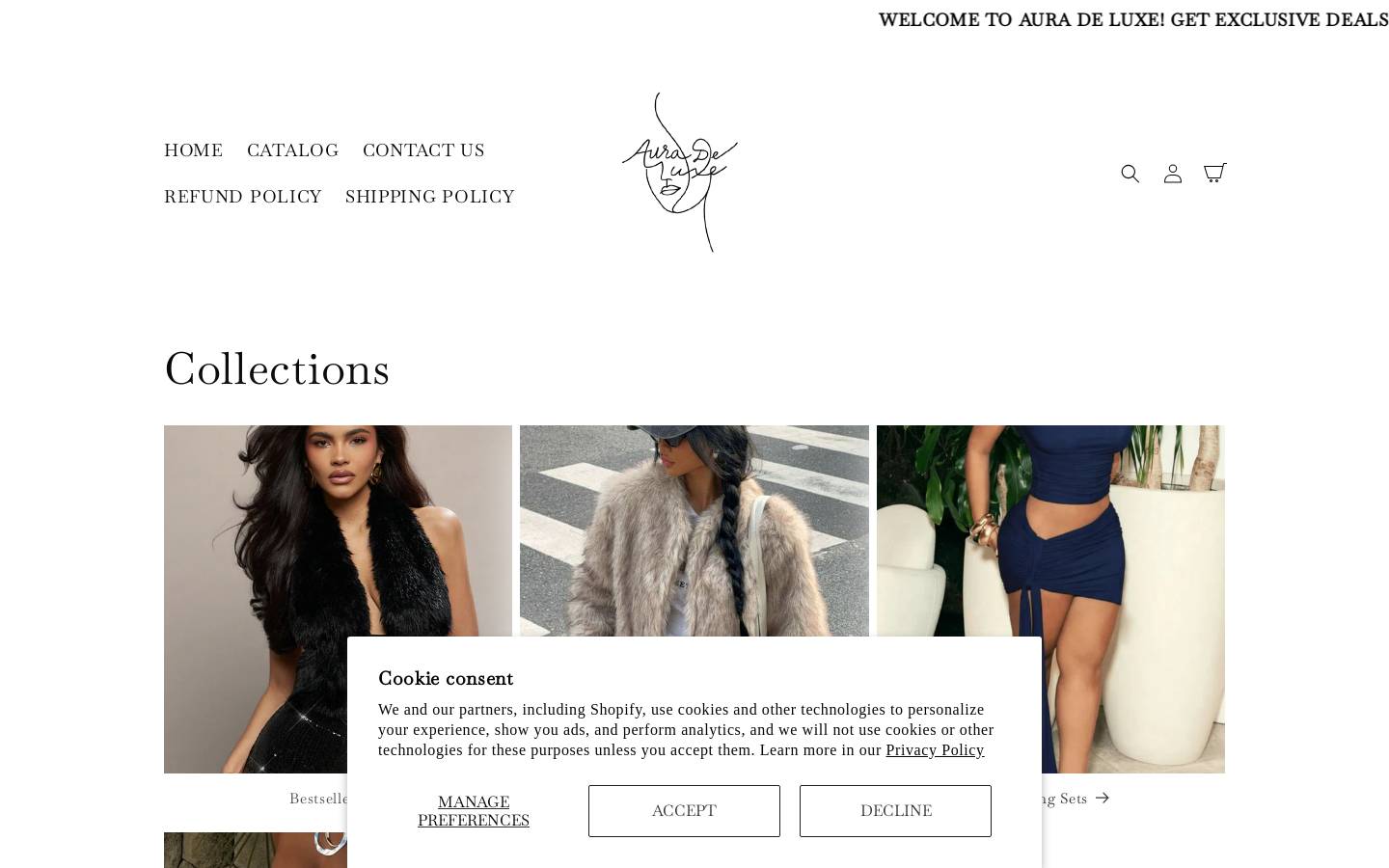 aura-de-luxe.com homepage screenshot
