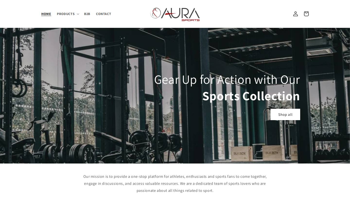 aura-sports.com homepage screenshot