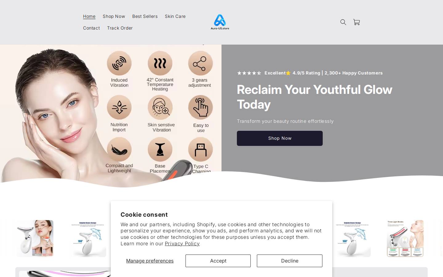 aura-us.store homepage screenshot