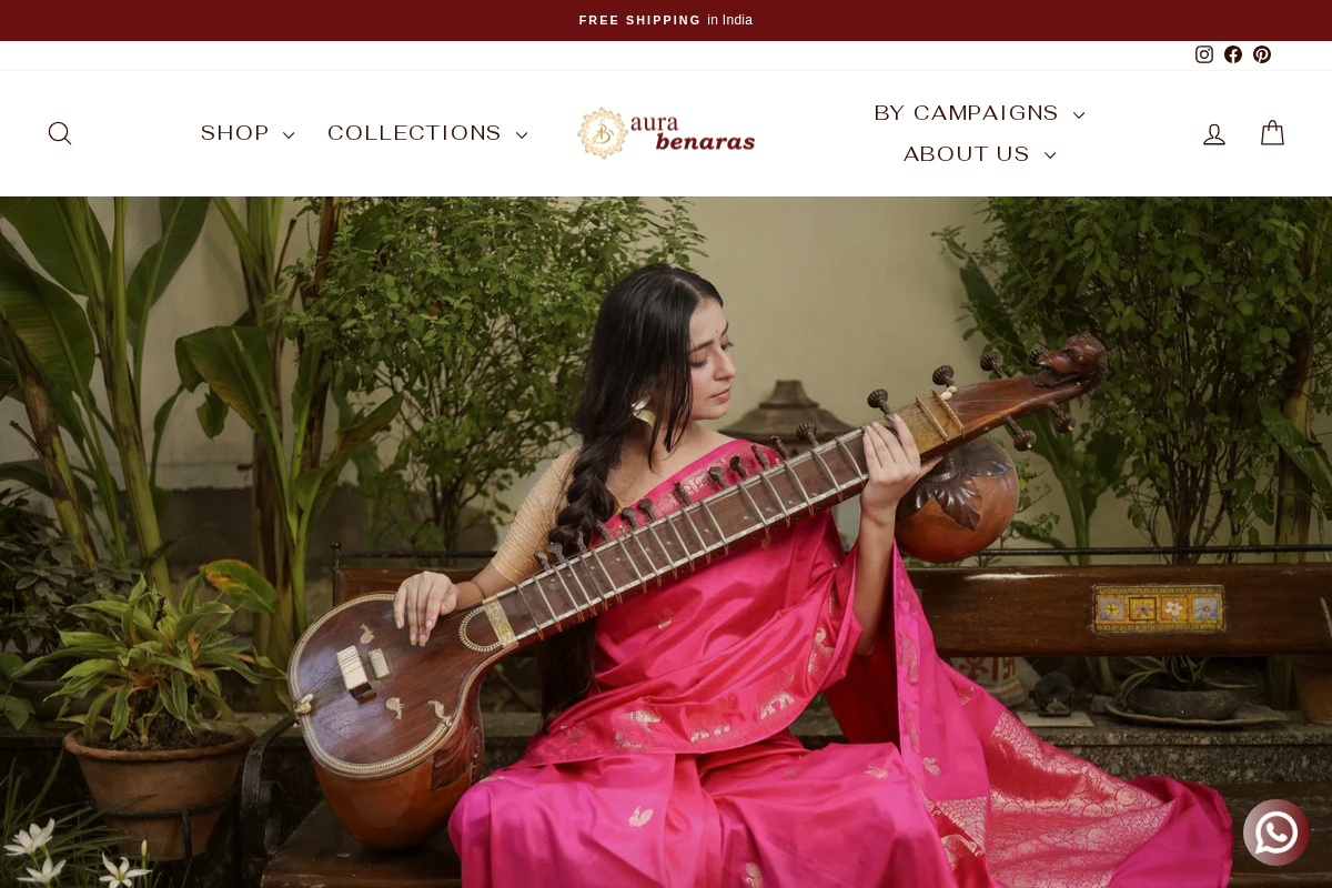 aurabenaras.com homepage screenshot