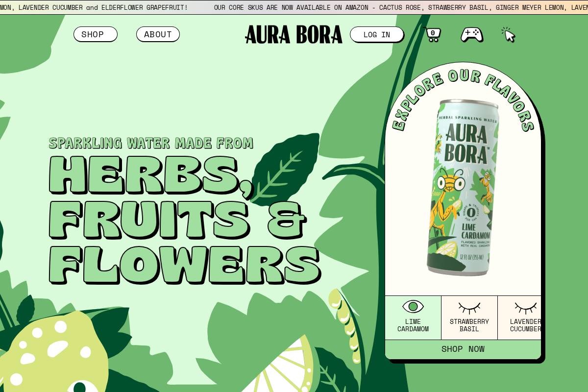 aurabora.com homepage screenshot