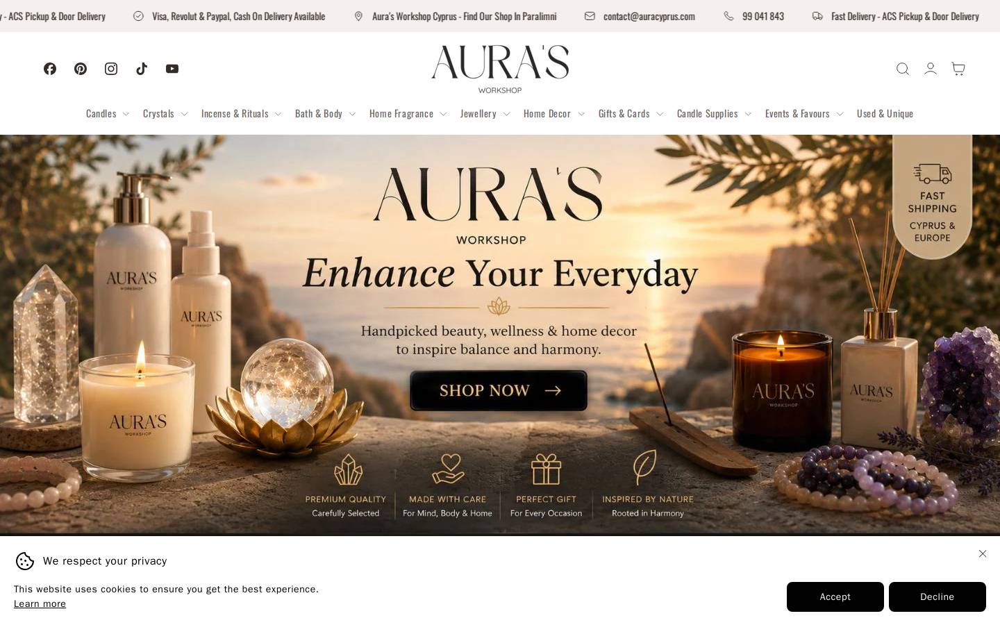auracyprus.com homepage screenshot
