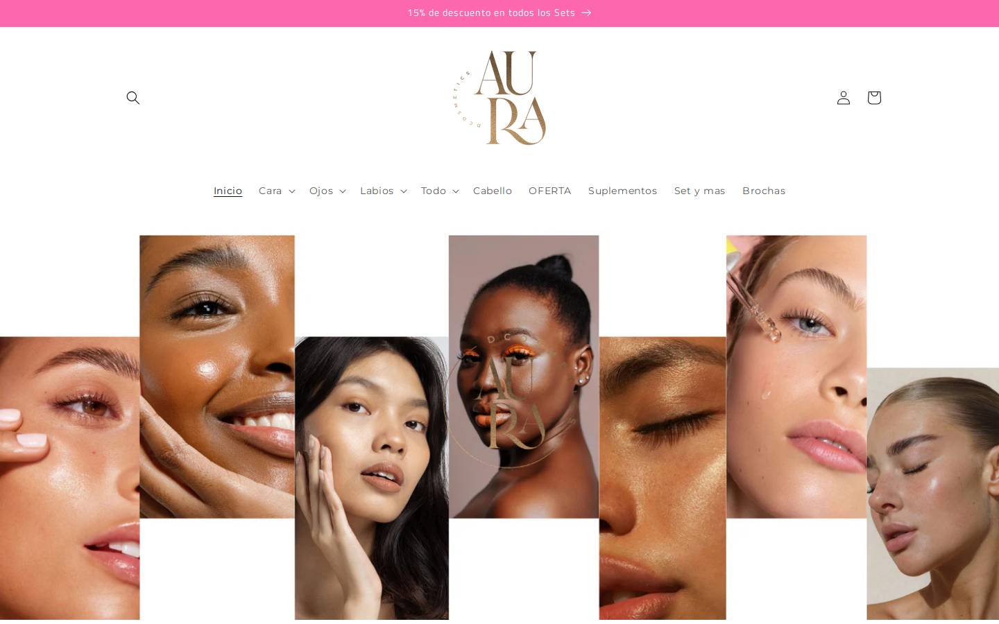 auradcosmetics.com homepage screenshot