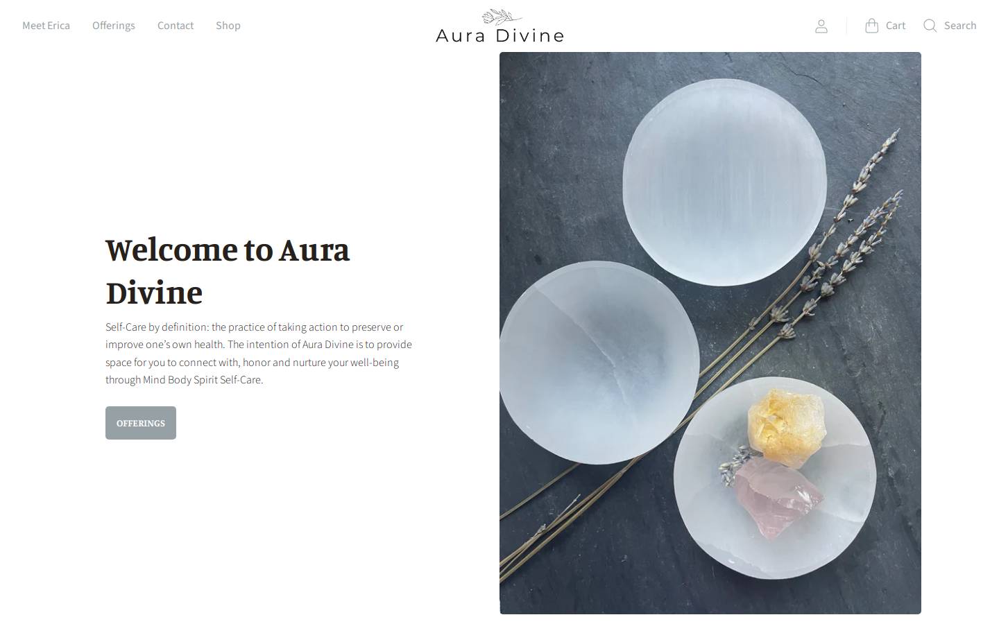 auradivineshop.com homepage screenshot