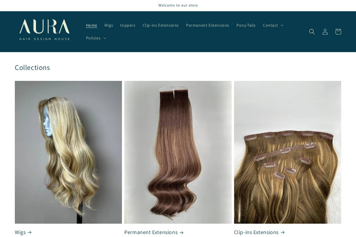 aurahairhouse.com homepage screenshot