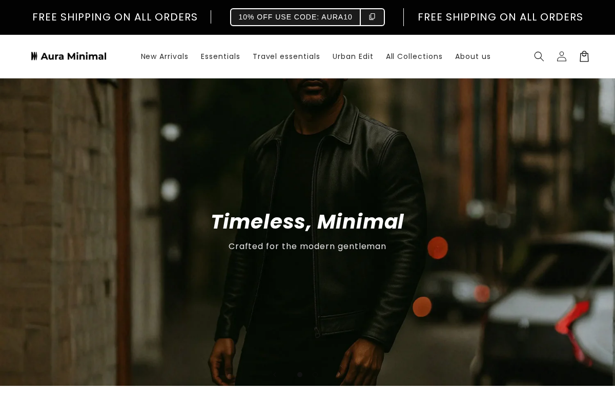 Aura Minimal homepage screenshot