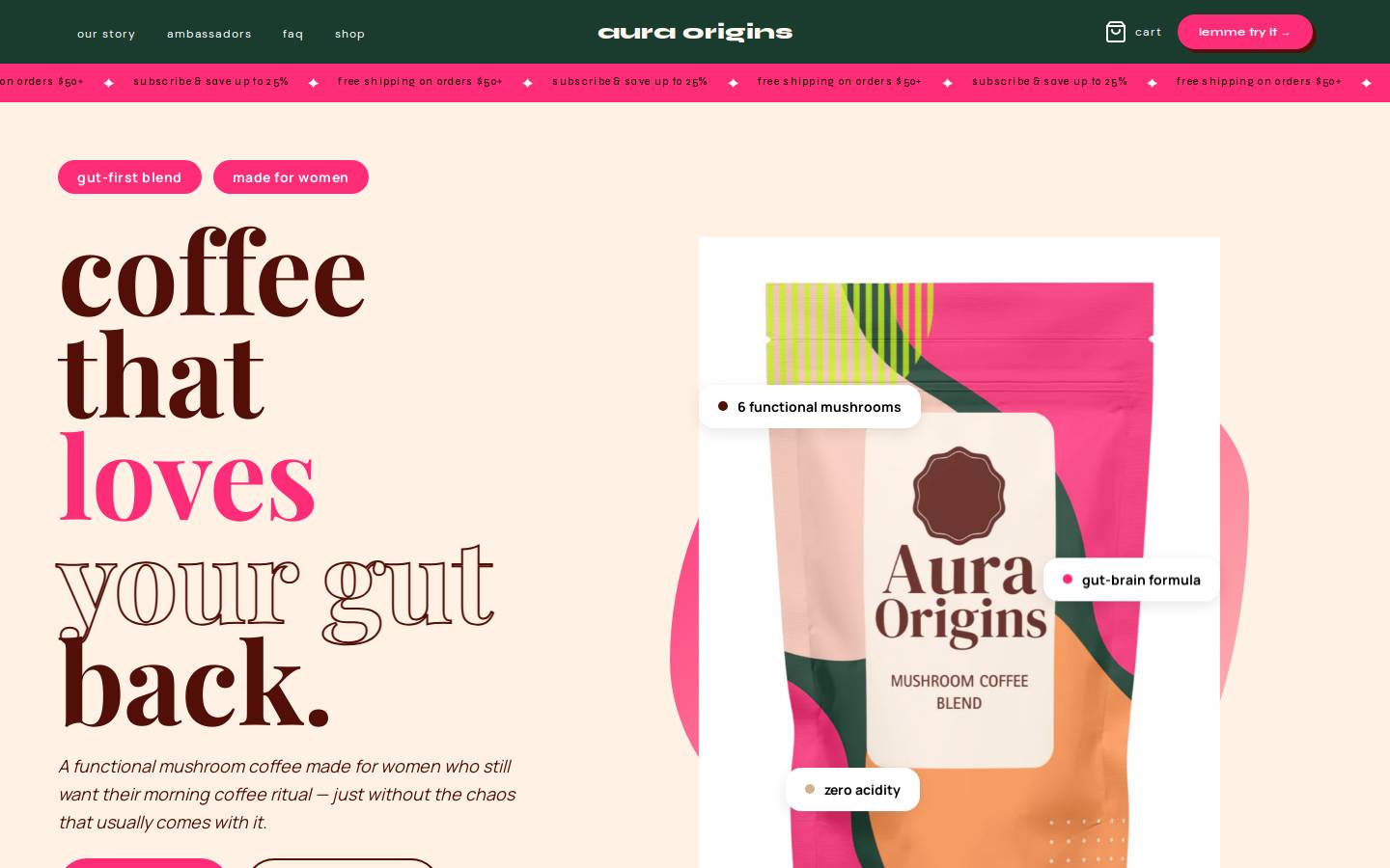auraorigins.com homepage screenshot