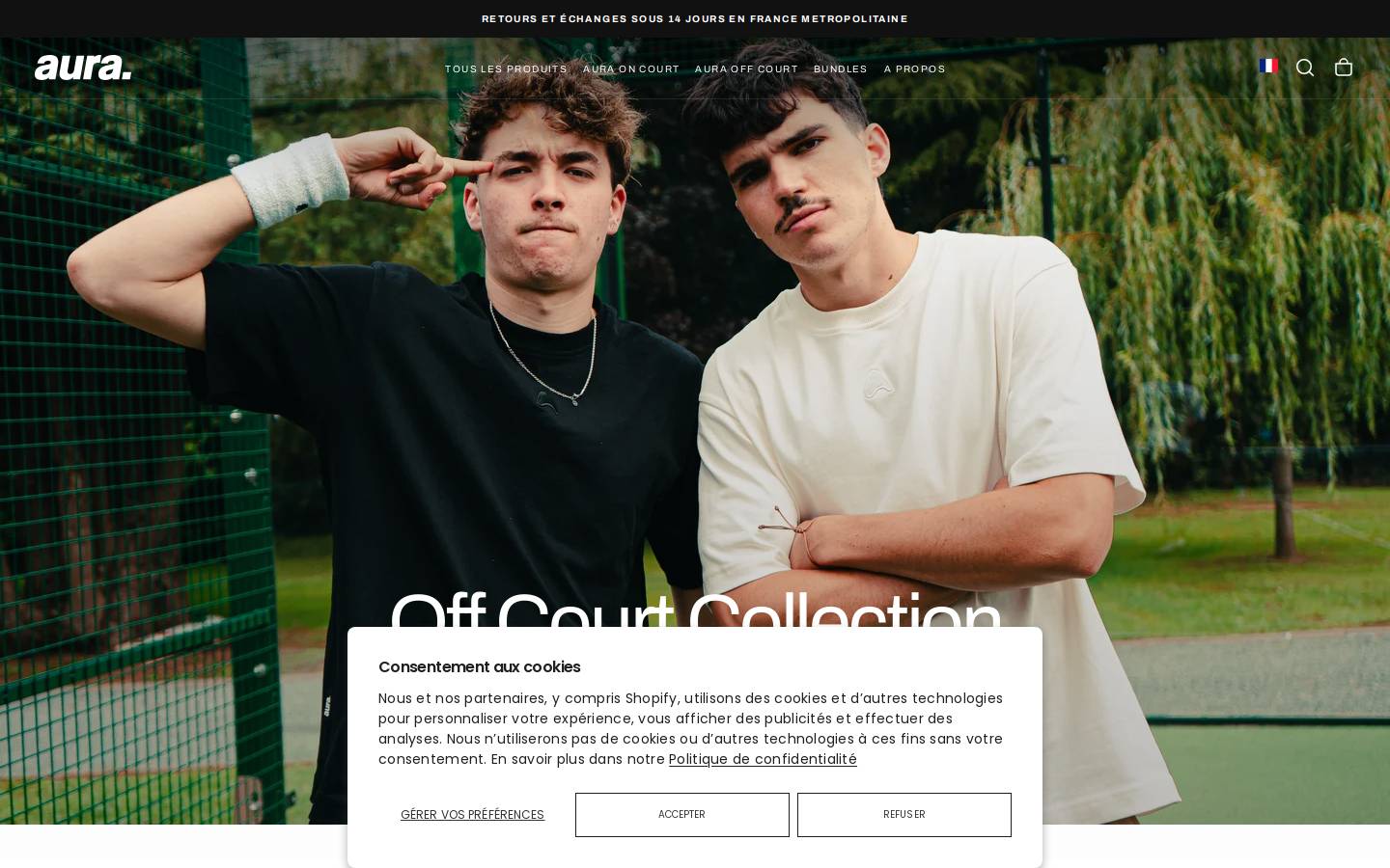 aurapadel.co homepage screenshot