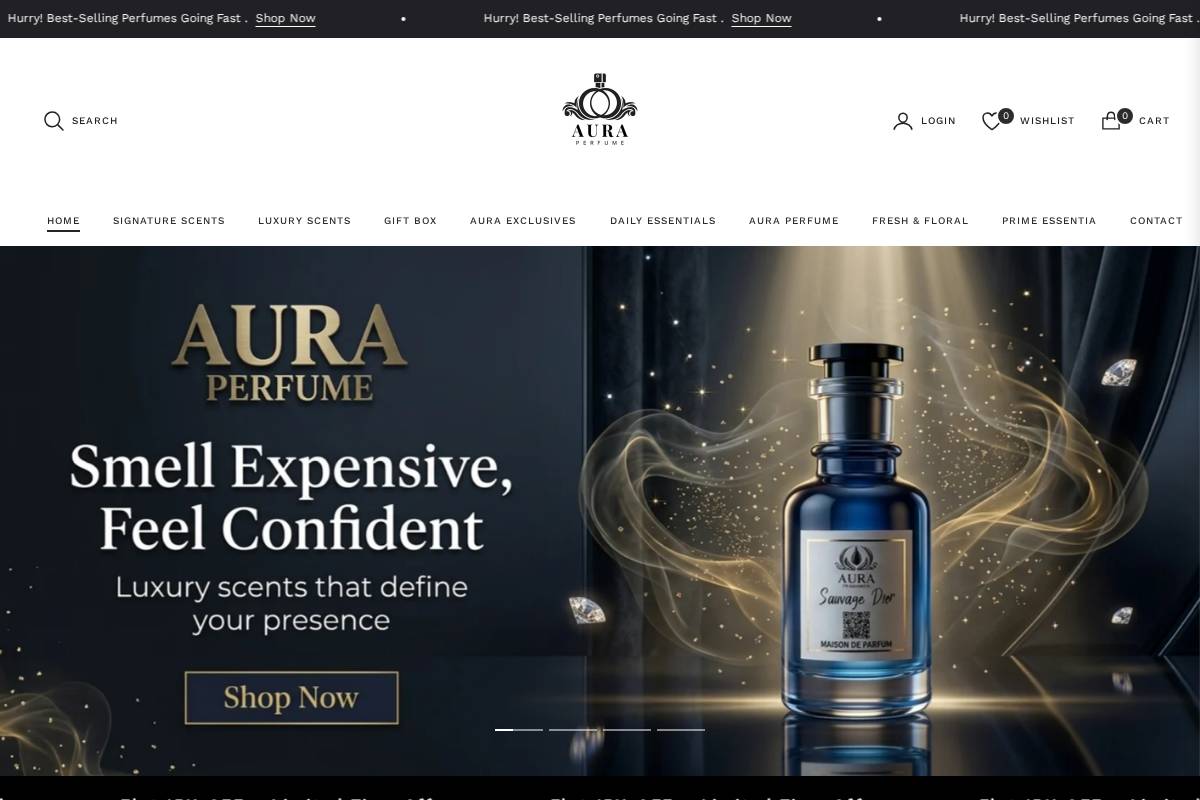 auraperfumesstore.shop homepage screenshot