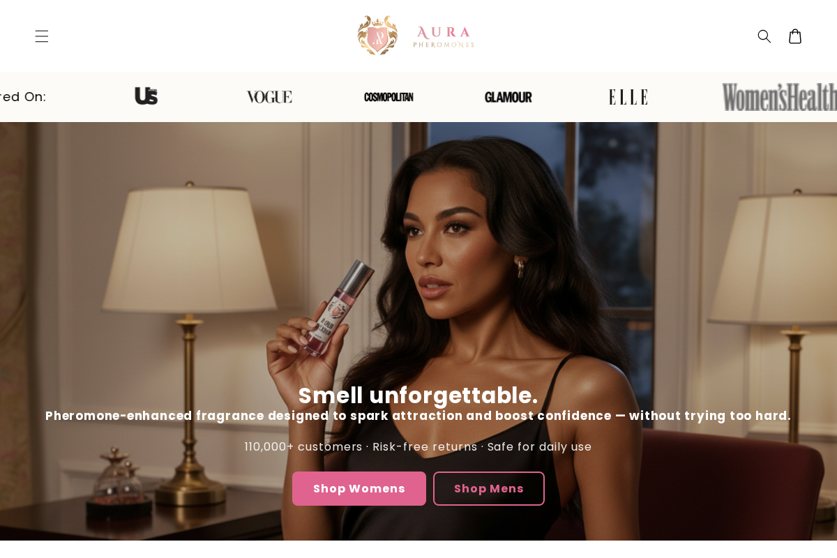 Aurapheromones homepage screenshot